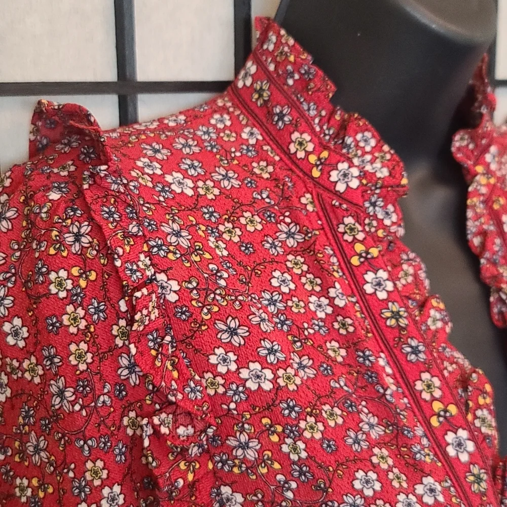 NWT Max Studio Red Ruffled Maxi Dress sz XS/S - Picture 5 of 11